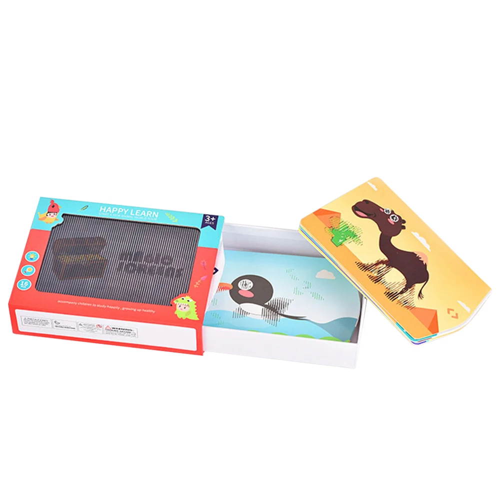 Детские игрушки для рисования, 3d анимация, Волшебная коробка, решетка, головоломка, игрушка, будет перемещать карты, животное, Когнитивная красочная игрушка для рисования - Цвет: As Shown