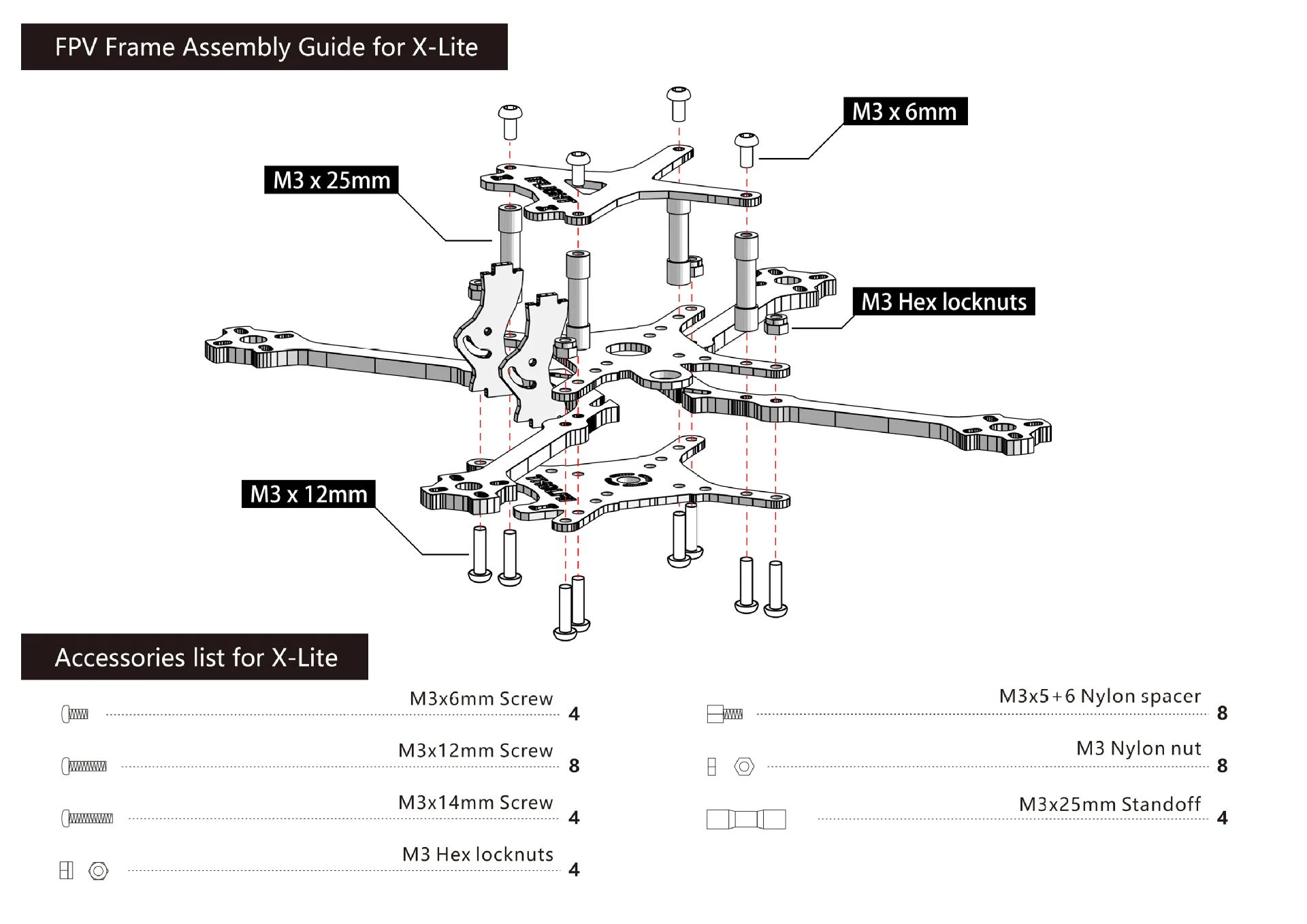 IFLIGHT X-LITE Y-LITE 175 Размер 4 дюйма с видом от первого лица с помощью кронштейна машины Гоночная рама