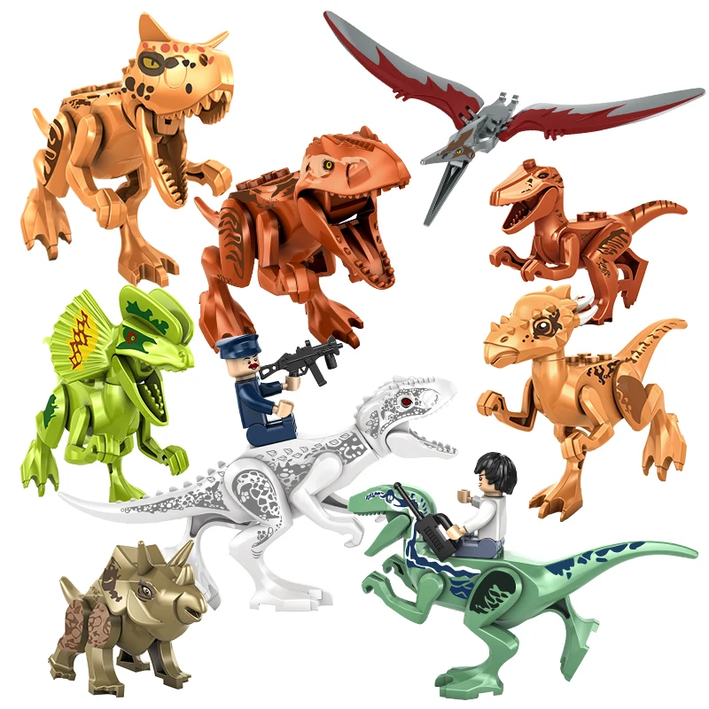 

Jurassic World Park Dinosaur Raptor Pterosaur Triceratops Model Building Block Compatible Lego Building Blocks Children Toys