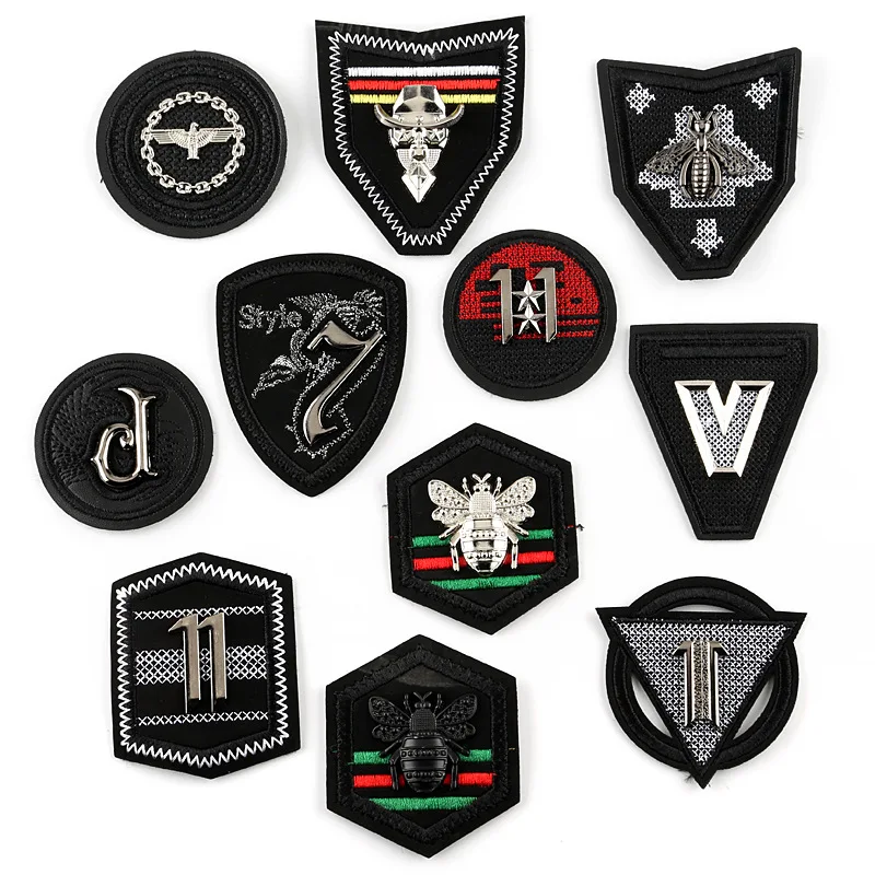 High-end Black Badge Stripe Embroidery Morale Sew on PU Leather Patch for Shoulder Bag Jacket Cap Clothing Accessories | Дом и сад