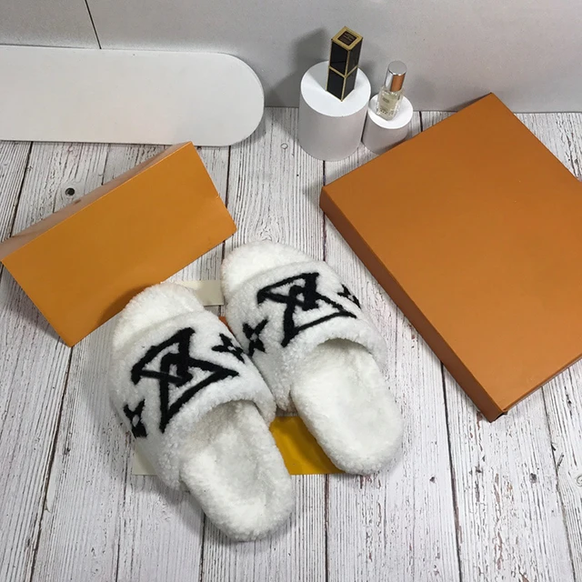 Luxury brand designer 2021 autumn and winter new cotton shoes high quality customized famous brand women's wool shoes indoor white logo