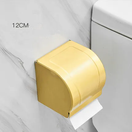 Paper box Набор аксессуаров для ванной комнаты, алюминиевый матовый золотой держатель для полотенец, держатель для туалетной щетки, угловая полка, держатель для бумаги, аксессуары для ванной - Цвет: Paper box