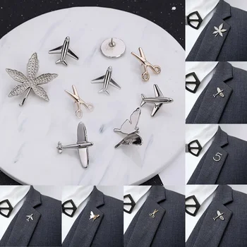 

MSFGJZM New Plane Leaves Natural Smile Small Brooch Pin Unisex Maple Leaf Lapel Pins Suit Shirt Collar Jewelry Accessories