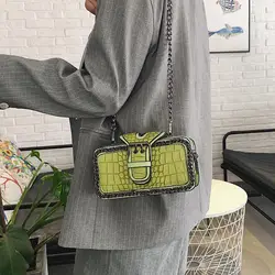 2019 новая оплетка одно плечо сумка модная крокодиловая цепь маленькая квадратная сумка