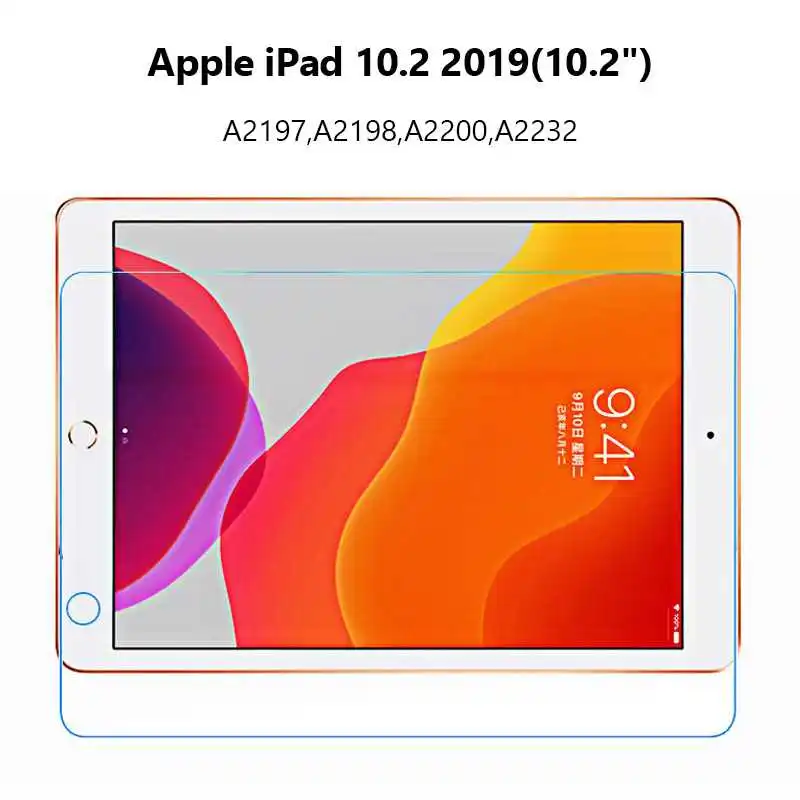 Tempered Glass Screen Protector For iPad 10.2 2020 8 8th Generation 2019 7 7th 4 3 2 Air Tablet Glass tablet back stickers Tablet Accessories