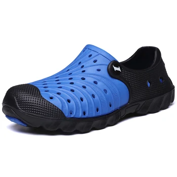 

Men Sandals 2020 Fashion Hot Sale Croc Men Black Garden Casual Clogs Summer Slides Beach Swimming Shoes Size 40-46 Men Sandals