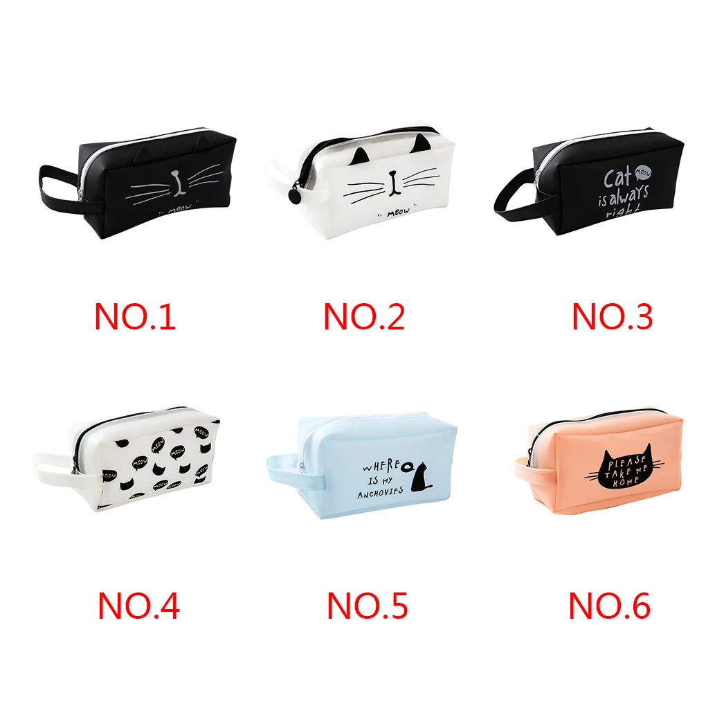 Animal Printed Zipper Pencil Bag Students Pen Cases Stationery Canvas Office Supplies Cute Pen Storage Box