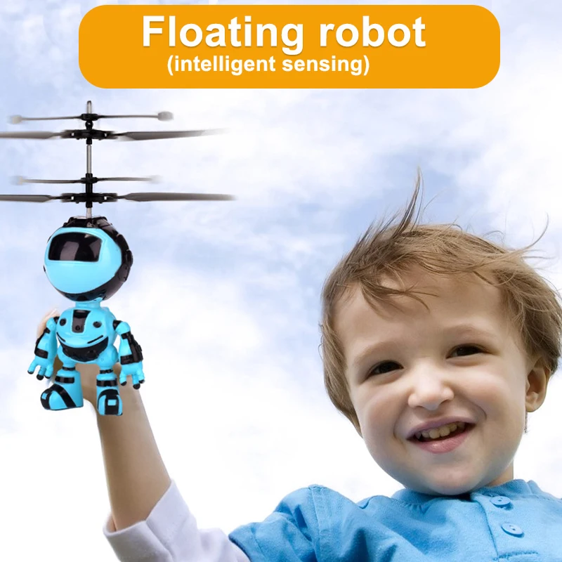 RC Hand Inductive Fly Robot Aircraft Recharging Infrared Induction Antistress Toy Kids Flash Light Up FlyToys