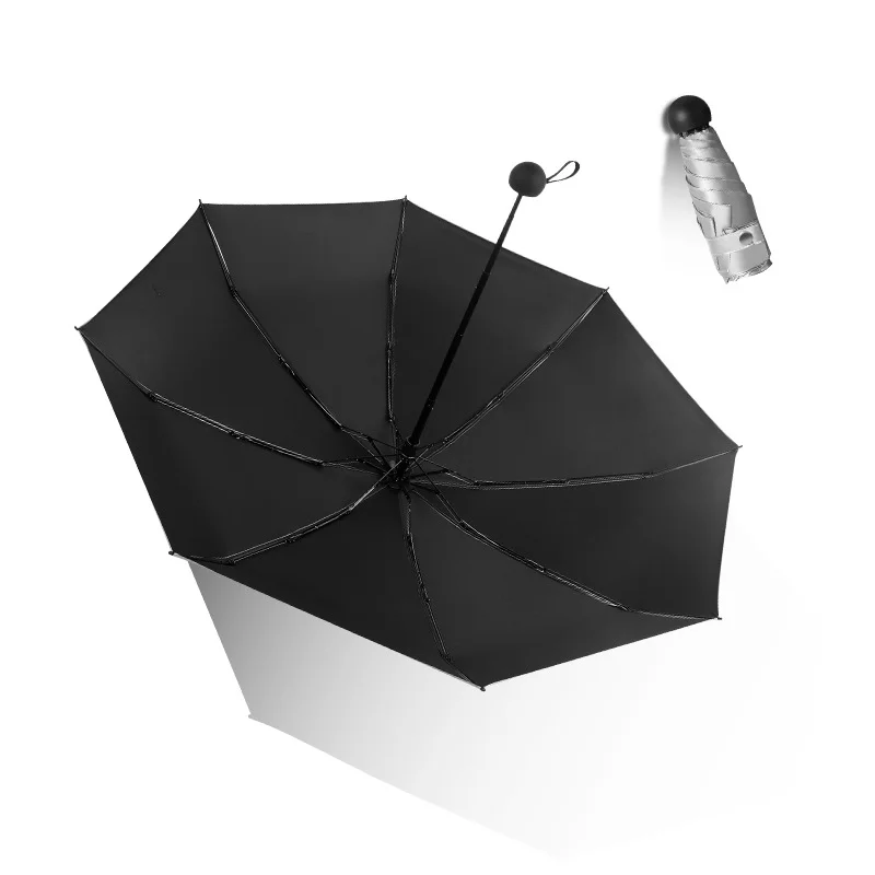 black Floding анти-УФ водонепроницаемый портативный зонтик Paraguas открытый дождливый Parapluie мини карманные зонтики Защита от солнца - Цвет: black