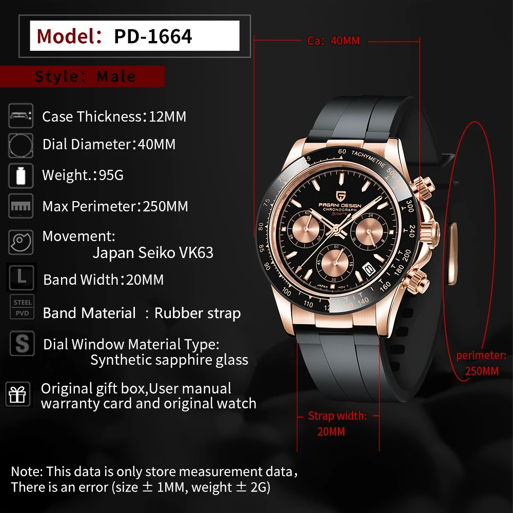 2021 New PAGANI Design Men Quartz Watches Japan VK63 Clock Automatic Date Men Luxury Chronograph Wristwatches Reloj Hombre reloj 2