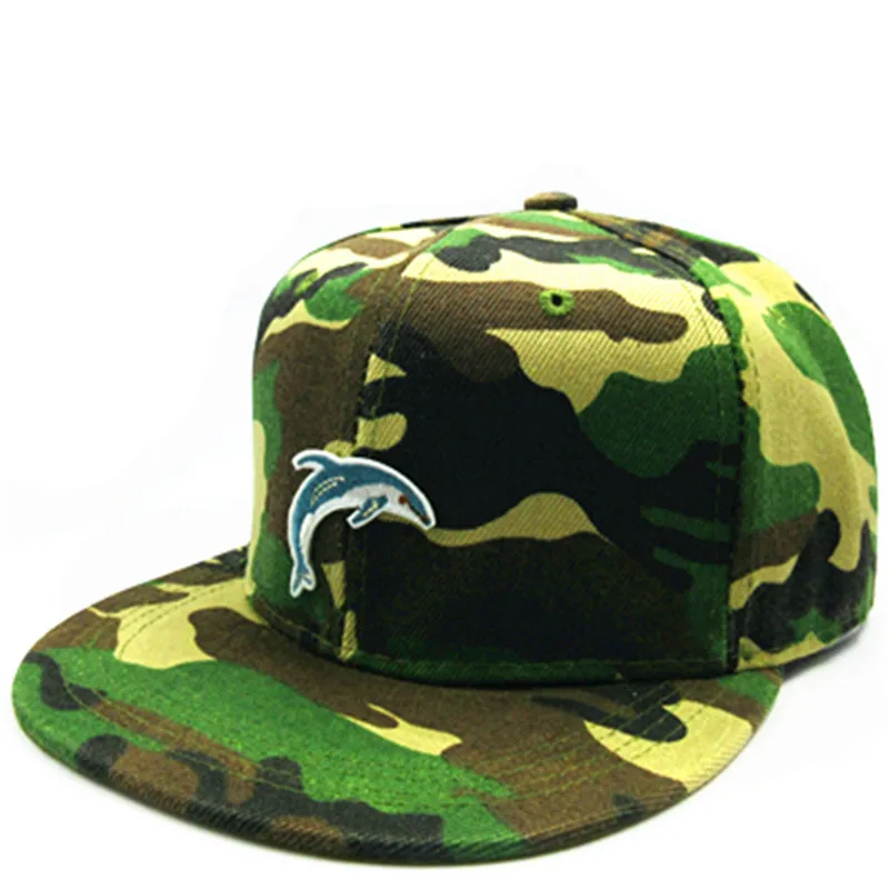 Dolphin Animal Embroidery Cotton Baseball Cap Hip-hop Cap Adjustable Snapback Hats for Men and Women 204 3