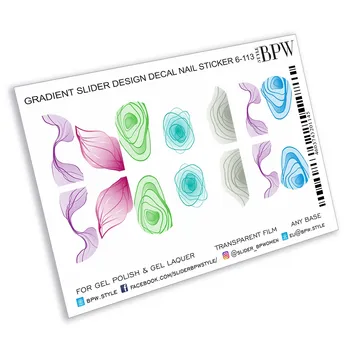 

Slider design gradient color waves, BPW. style, nail stickers, sd6-113