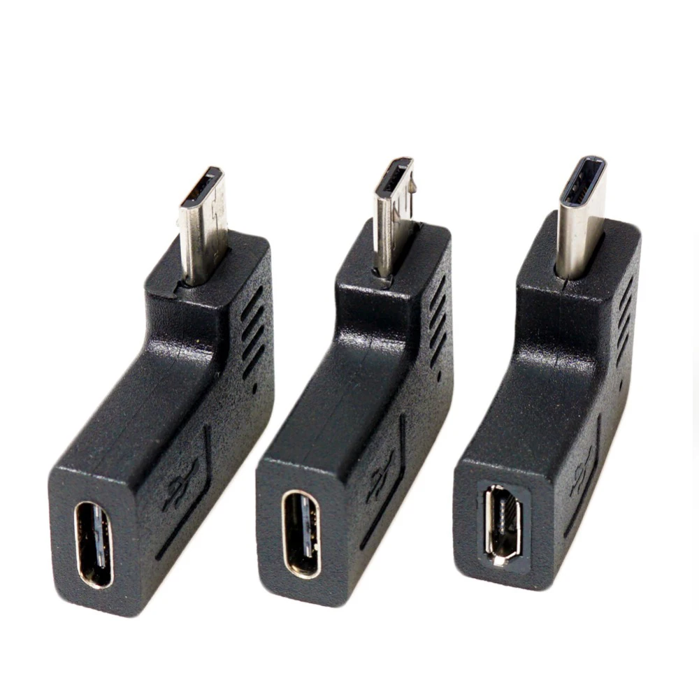 

Адаптер USB C-micro usb под углом 90 градусов для передачи данных и зарядки