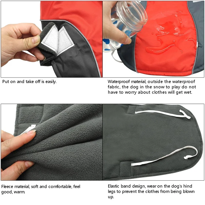 Reflective Windproof Waterproof Dog Winter Coat Warm Sport Vest Jackets Snowsuit Apparel for Small Medium Large Dogs Dog costume