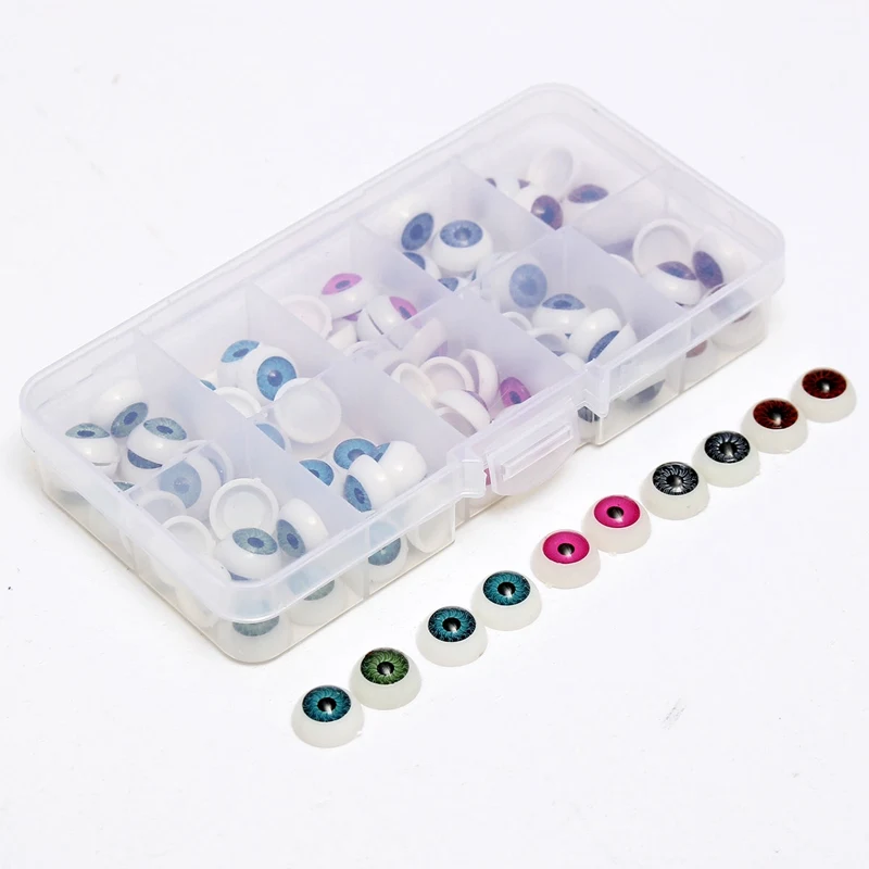 

100pcs/lot 12mm Doll Eyeballs Round Acrylic Eyes for DIY Doll Bear Crafts Mix Color Plastic Dolls EyeBall Eye Accessories