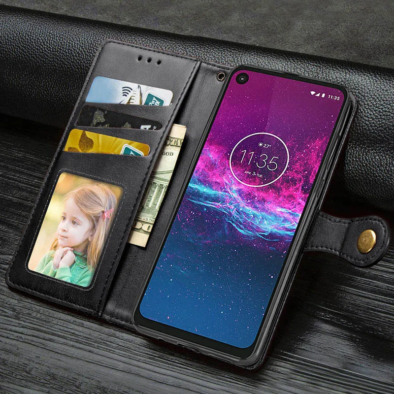 Чехол для Moto One Action из искусственной кожи с магнитной адсорбцией для MOTO One Action OneAction чехол