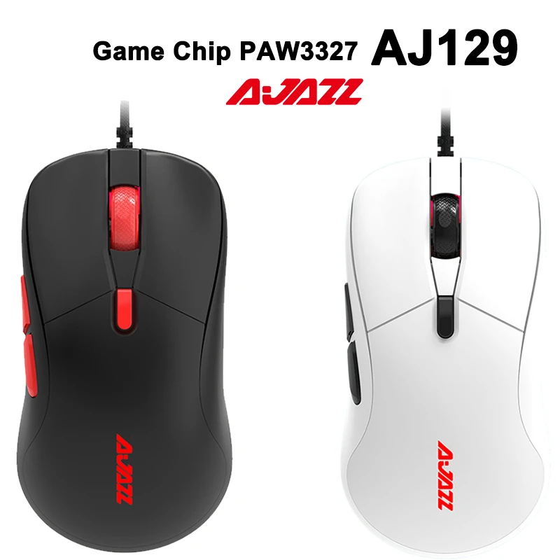 mice computer Ajazz AJ129 Wired Mouse 7 Buttons USB Lightweight 65g Mice RGB Light 10000 DPI Programmable Mouse Office PC Laptop Notebook wired computer mouse