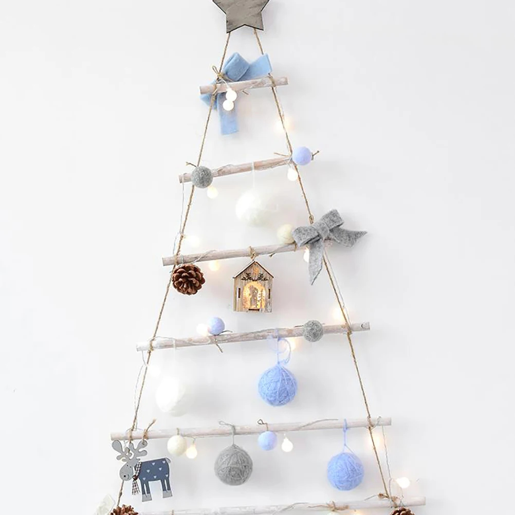 Подарок на Рождество Деревянный Висячие украшения со звездой и веревкой креативное украшение для стены Рождественская елка украшения для дома подарок