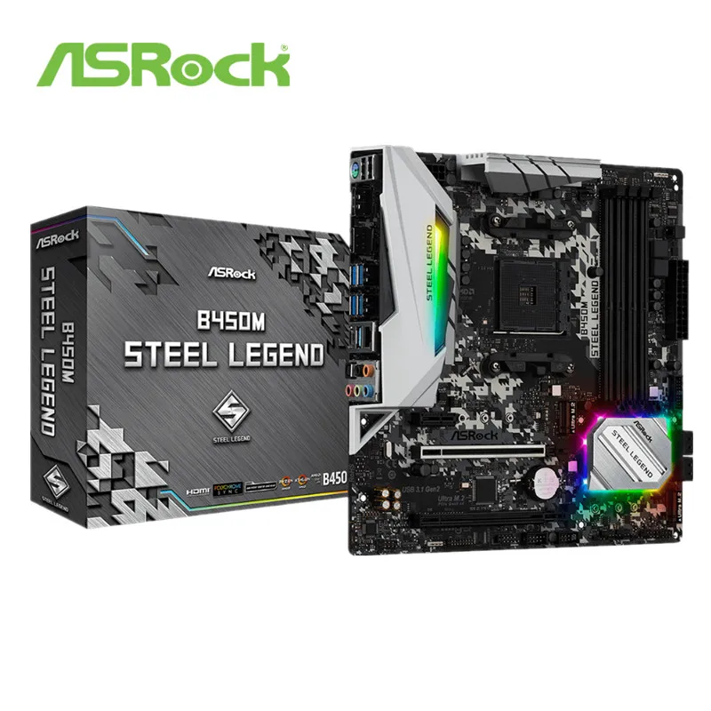 ASROCK / ASRock B450M Steel Legend AMD AM4 DR4 3533 + (OC) 3000 г 3500X 3600X|Материнские платы| |