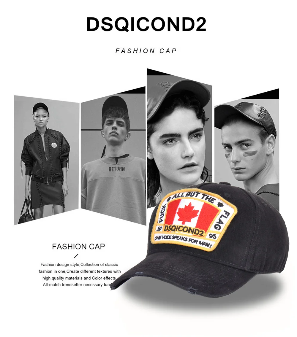 Оптом хлопковая бейсболка s Snapback Бейсболка s для мужчин и женщин Casquette Homme Bone Masculino DSQ бейсболки хип-хоп кепка
