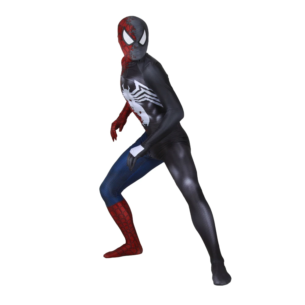 Symbioted Venom Удивительный Человек-паук косплей костюм супергерой zentai шаблон боди костюм комбинезоны лайкра ребенок Хэллоуин