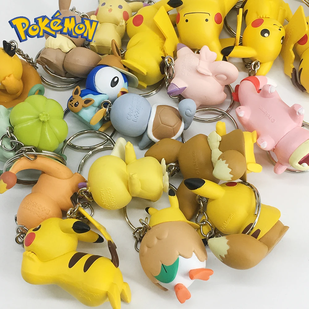 DIY Pokemon брелок Pikachu Eevee медленный Psyduck Rowlet Bulbasaur фигурка Покемон эльф детская