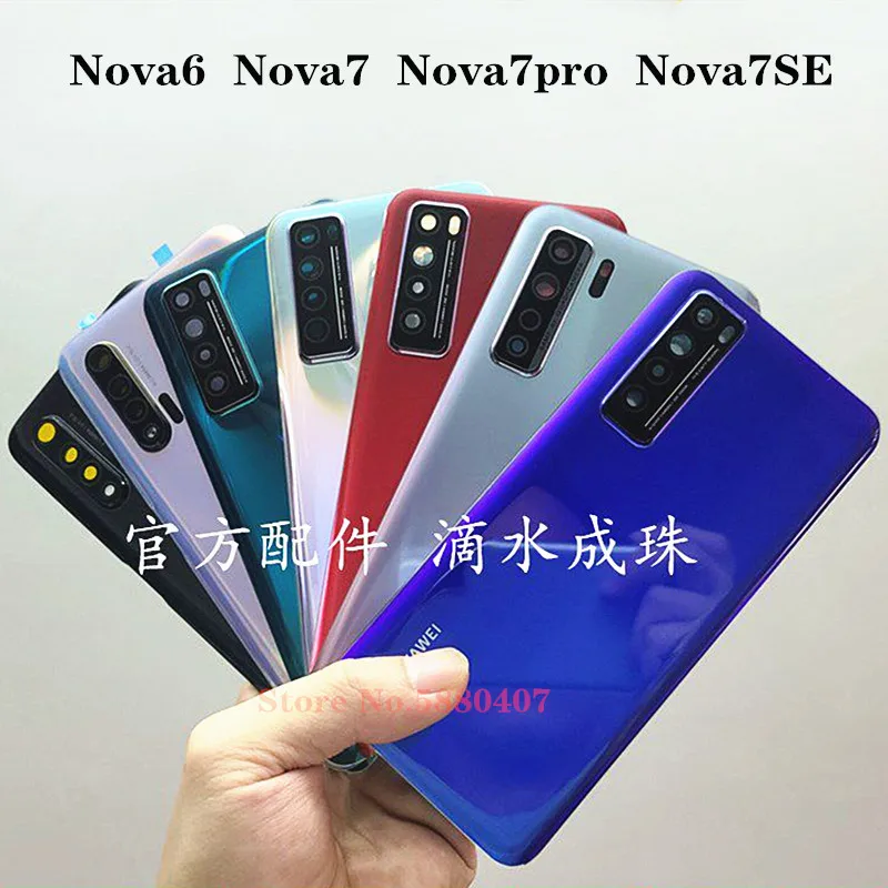 

Original Back Battery Cover For Huawei Nova 6 7 Nova6 Nova7 JEF-AN00 JEF-AN20 5G Rear Housing Door Panel Mobile Phone Case Shell
