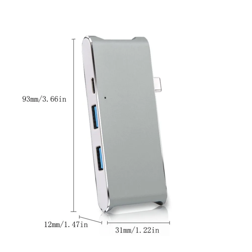 YC204 алюминиевый сплав type-C концентратор USB 3,0 type-C 4K видео HD выход TF кардридер usb-c концентратор адаптер для Apple MacBook