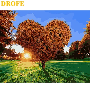 

DROFE DIY Frame Painting By Numbers Wooden Frame 40x50cm Combination Unique Gift Wall Art Picture Artworks Home Decor