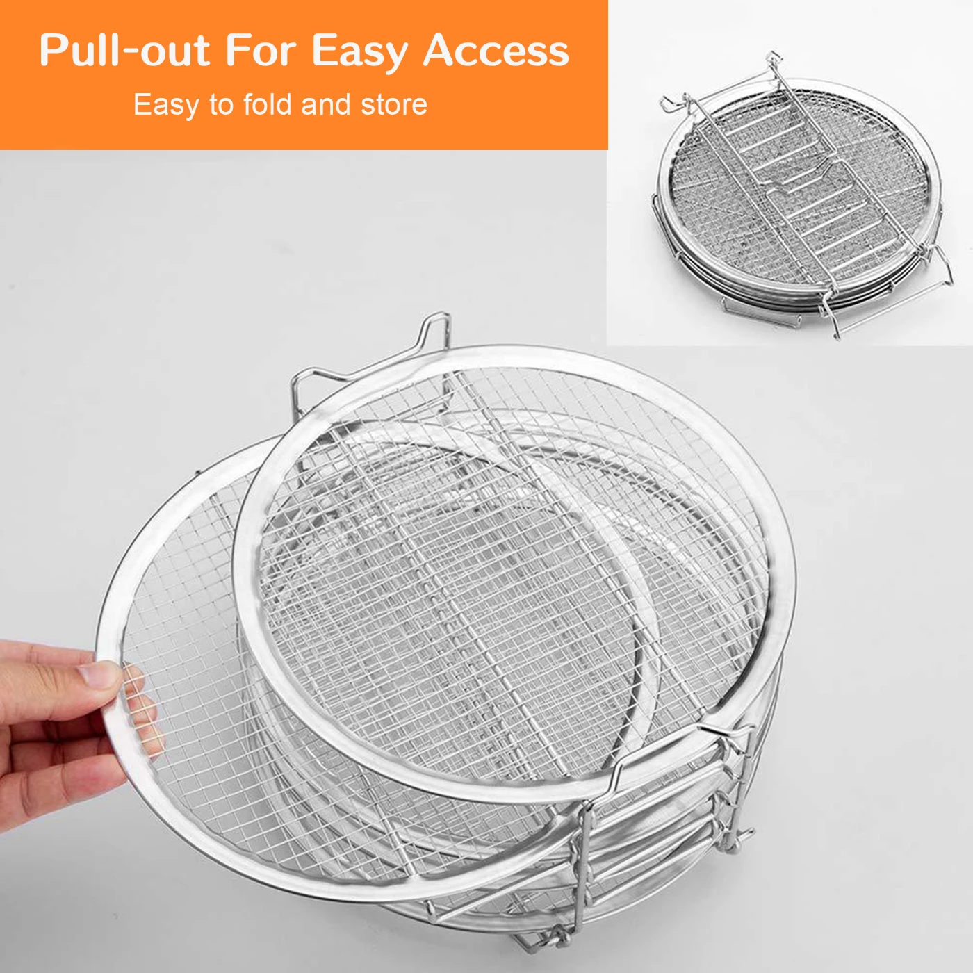 Stainless Steel Stackable Egg Steamer Rack Double-Layer Steaming Grid Stand  Tray for Air Fryer Pressure Cooker Kitchen Utensils - AliExpress