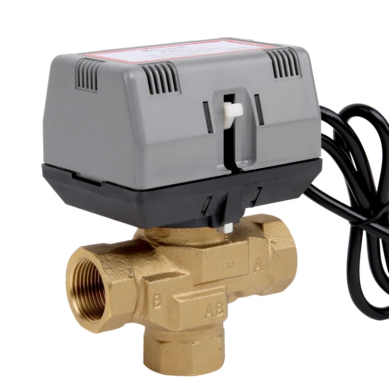 Тройной моторизованный запорный клапан Honeywell латунь с VC6013 DN20 3/4 дюйма