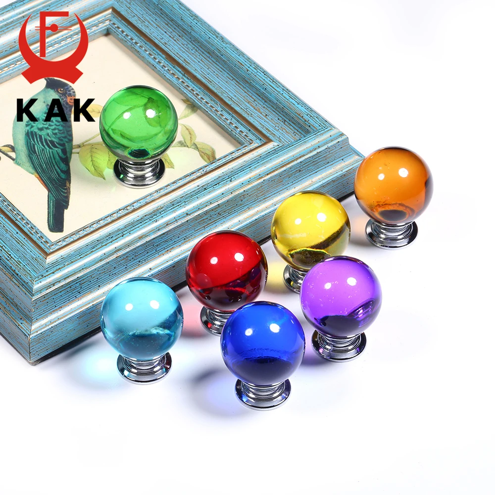 Kak 30mm Crystal Glass Cabinet Knobs Kitchen Cabinet Handles