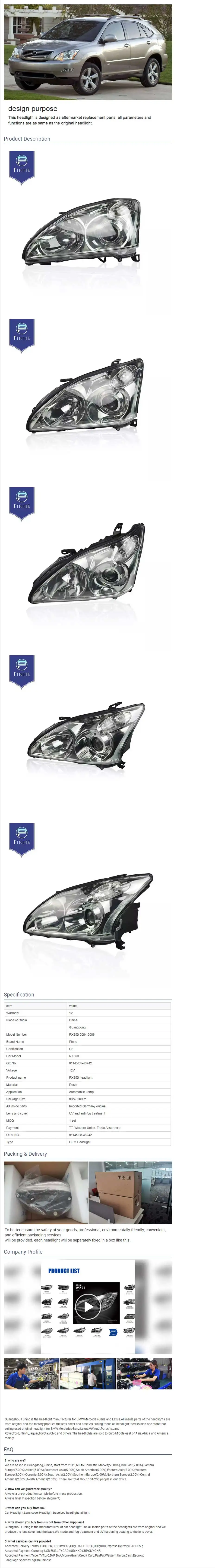 Faro De Xenon Compatible Con Lexus Rx Series 05 08 Rx300 Rx350 Rx400h Rx450h Con Luz Delantera De Coche De Mercado De Accesorios Hid Y Afs Aliexpress Automoviles Y Motocicletas