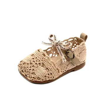 

Girls sandals 2020 spring and summer new children's children's shoes fashion baby child woven lace bow princess casual shoes bab