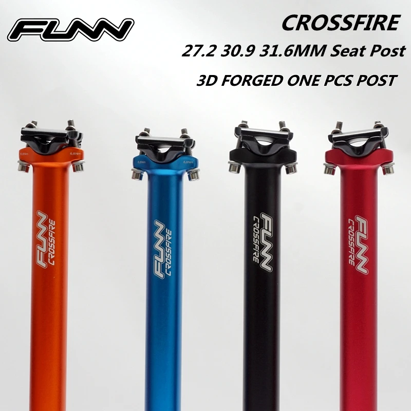 FUNN-Cross Seat Post for Mountain Road Bike, MTB, Straight Alloy, 3D Forged, 1 PC, 31.6 * 400L, 27.2 * 350L, Bicycle Seat Post