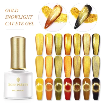 

BORN PRETTY Nail Set Magnetic Gel Gold Snowlight Cat Eye Gel Nail Polish Set Shining Soak Off UV Gel Varnish Nail Art Design