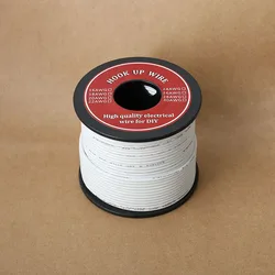 30m Roll Flexible Silicone Insulated Stranded Wire, 26 AWG, Tinned Copper, 3000V (White)