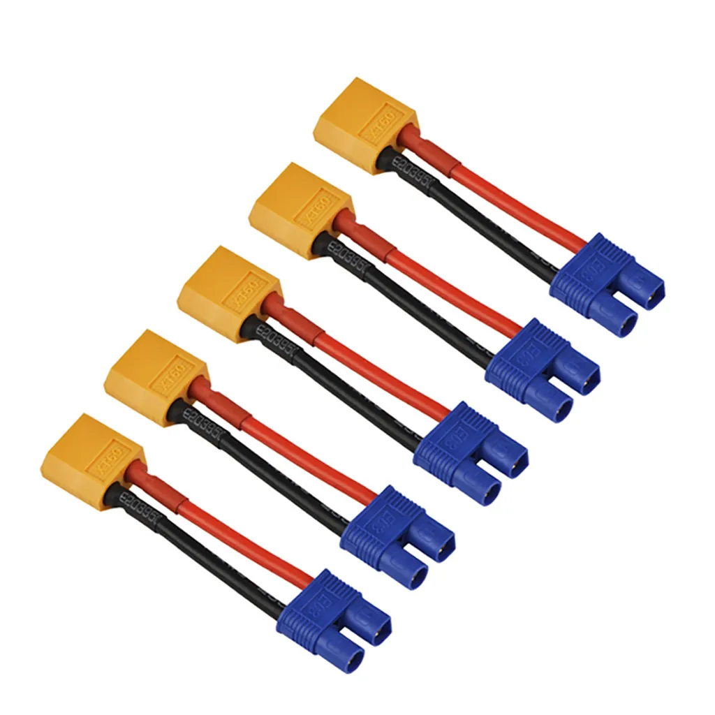 Светло-серый 5 шт. XT60 штекер EC3 разъем адаптера провода 14awg для RC Lipo батарея сильная стабильность удлинитель - Цвет: Светло-серый