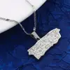 Stainless Steel Puerto Rico Map Pendant Necklaces Puerto Ricans Map Charm Jewelry 5