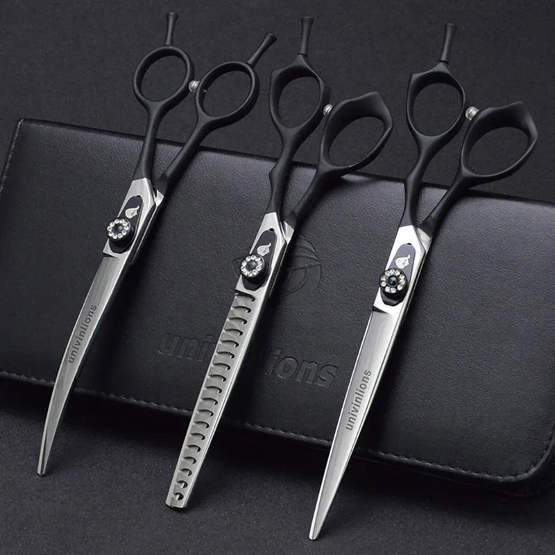 7" Pet Straight & Thinning & Down Curved Scissors Pet Dog Gromming