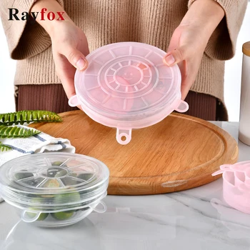 

Kitchen Tools 6 Pcs Food Microwave Silicone Cover Universal Silicone Lids For Cookware Bowl Pot Reusable Stretch Lids Fresh Lids