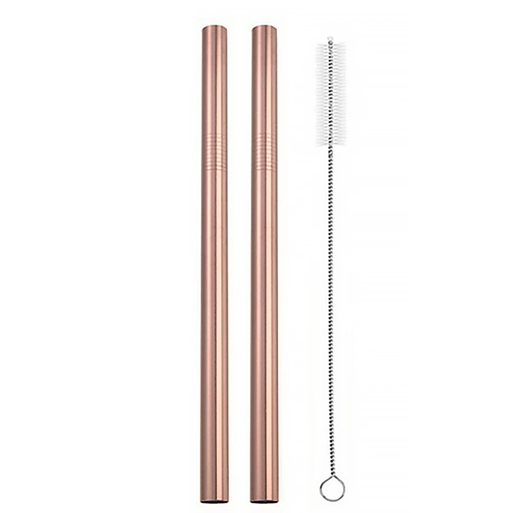 2pcs straw Аксессуары для бара, портативная складная многоразовая щетка для чистки, металлические стальные соломинки для питья, вечерние, изогнутые, для путешествий, силиконовый чехол - Цвет: 2pcs straw