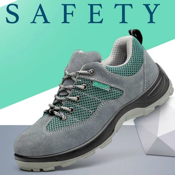 

plus size men's leisure breathable steel toe caps work safety shoes outdoors construction worker shoe tooling security boots man