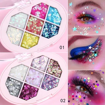 

Eye shadow to avoid glue sequins show sparkling flash powder plate students make-up cosmetics