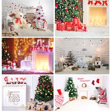 

SHENGYONGBAO Christmas Indoor Theme Photography Background Christmas tree Fireplace Children For Photo Backdrops 21712 YXSD-01