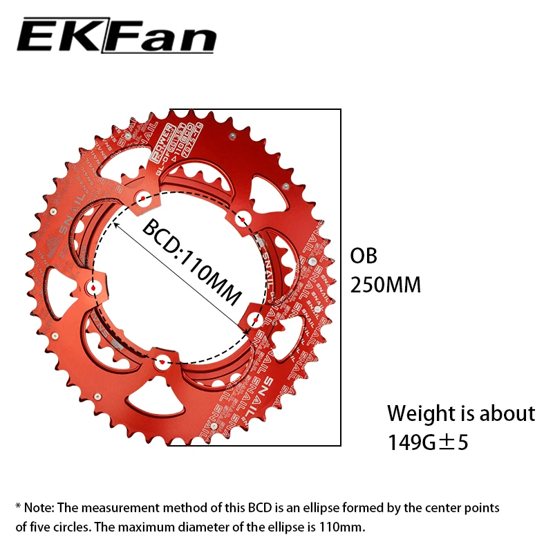 Tanie Ślimak 700C droga Bicylcle 110BCD 50 35T owalny zestaw koła łańcuchowego rower 7075 T6 stop Ultralight elipsy wspinaczka płyta zasilająca