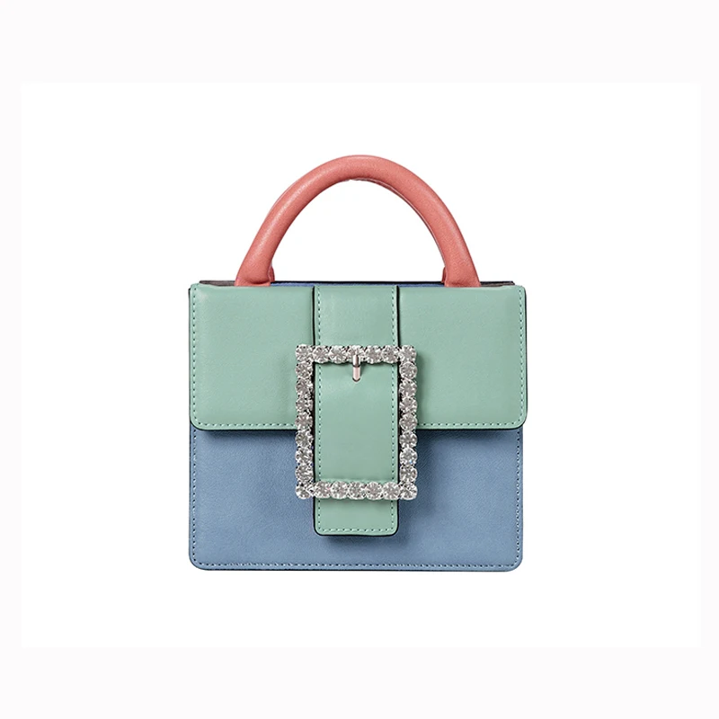 Женская дизайнерская сумка с бриллиантовым замком, широкий ремешок, сумки через плечо, хит цвета, сумка через плечо, роскошный вечерний клатч - Цвет: Blue
