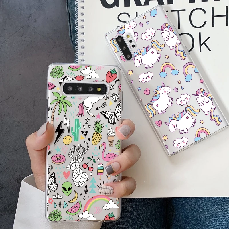 Чехол для телефона Samsung S20 S10 E S8 S9 plus A51 A71 A40 A30 A50 A70 Note 10 20 8 9 ультрамягкий с