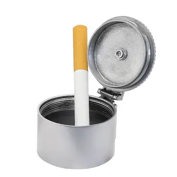 

Portable Zinc Alloy Cylinder Ashtray Mini Pocket Ash Tray Smoking Ash Organizer NEW