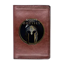 

Black Assassin Odyssey Passport Cover Men Women Leather Slim ID Card Travel Holder Wallet Document Organizer Case